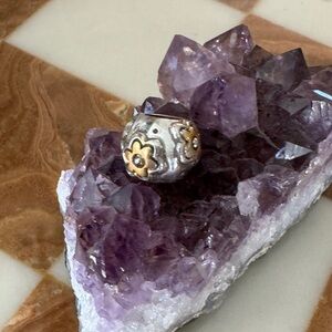 Brighton charm bead with gold flowers